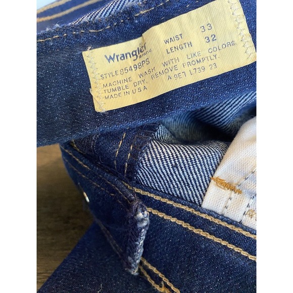 New VINTAGE Wrangler Blue Jeans Mens 33x32 Cowboy Cut Classic Straight Leg Fit - Picture 5 of 6